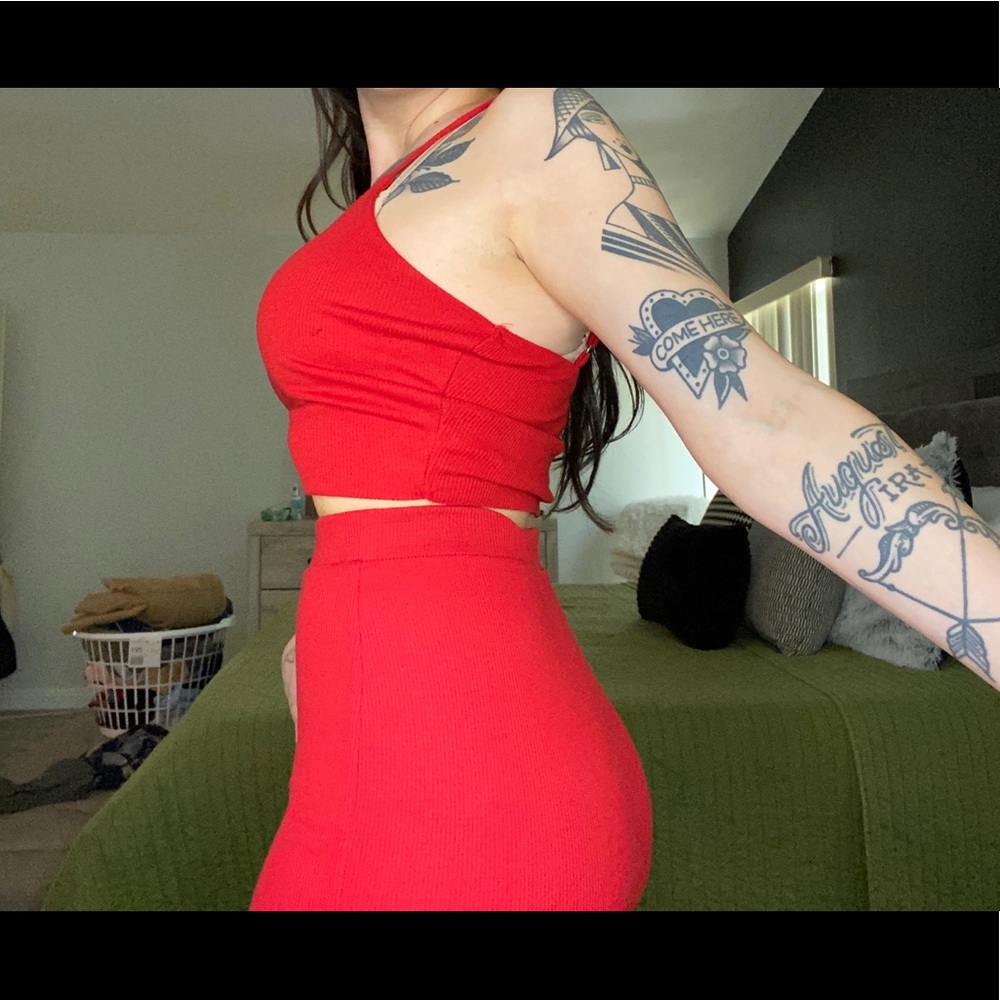 Red two piece